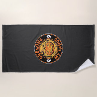 Growing My Fangs Halloween Pumpkin Ghost Design_1 Beach Towel