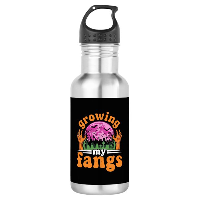 Growing My Fangs Halloween Vampire Design_1 532 Ml Water Bottle (Front)