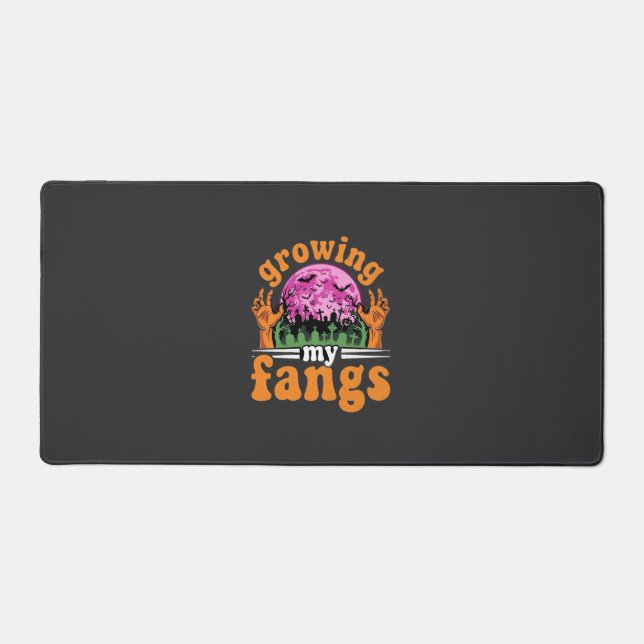 Growing My Fangs Halloween Vampire Design_1 Desk Mat (Front)