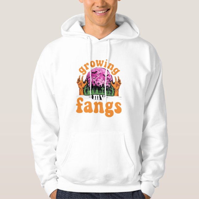 Growing My Fangs Halloween Vampire Design_1 Hoodie (Front)