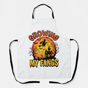 Growing My Fangs Vintage Halloween Vampire Shirt_1 Apron
