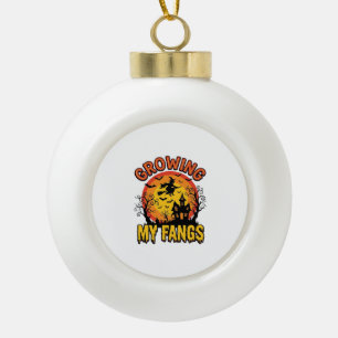 Growing My Fangs Vintage Halloween Vampire Shirt_1 Ceramic Ball Christmas Ornament
