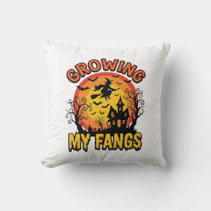 Growing My Fangs Vintage Halloween Vampire Shirt_1 Cushion