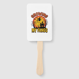 Growing My Fangs Vintage Halloween Vampire Shirt_1 Hand Fan