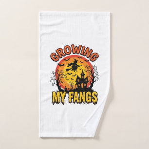 Growing My Fangs Vintage Halloween Vampire Shirt_1 Hand Towel