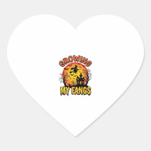 Growing My Fangs Vintage Halloween Vampire Shirt_1 Heart Sticker