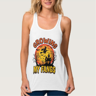 Growing My Fangs Vintage Halloween Vampire Shirt_1 Singlet