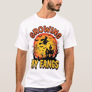 Growing My Fangs Vintage Halloween Vampire Shirt_1 T-Shirt