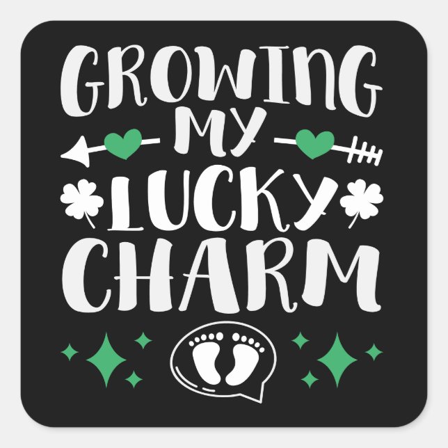 Growing My Lucky Charm Funny St Patrick's Day Square Sticker (Front)