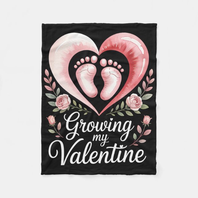 Growing My Valentine By Feet Heart Art  Fleece Blanket (Front)