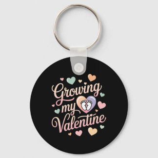 Growing My Valentine By Feet Heart Design Key Ring
