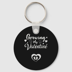 Growing My Valentine Pregnancy New Mom Valentines  Key Ring