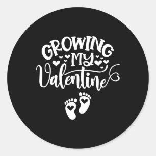 Growing My Valentine Pregnancy Pregnant New Mom Va Classic Round Sticker