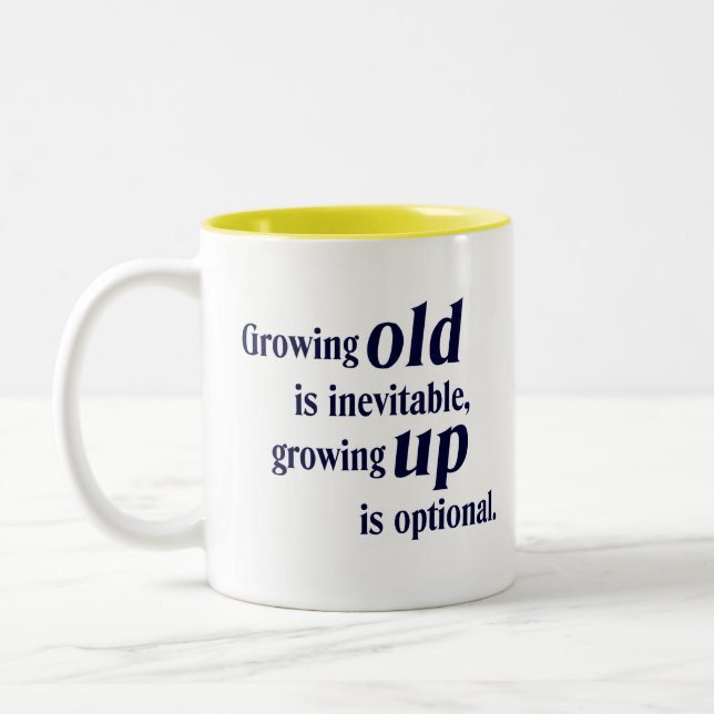 Growing Old / Growing Up Gift Mug (Left)