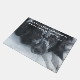 Growing Old Inspirational Quote Border Collie  Doormat