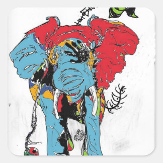 growing old slowly square sticker