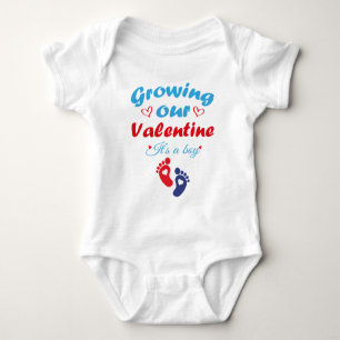 Growing Our Valentine It's A Boy New Pregnancy Baby Bodysuit