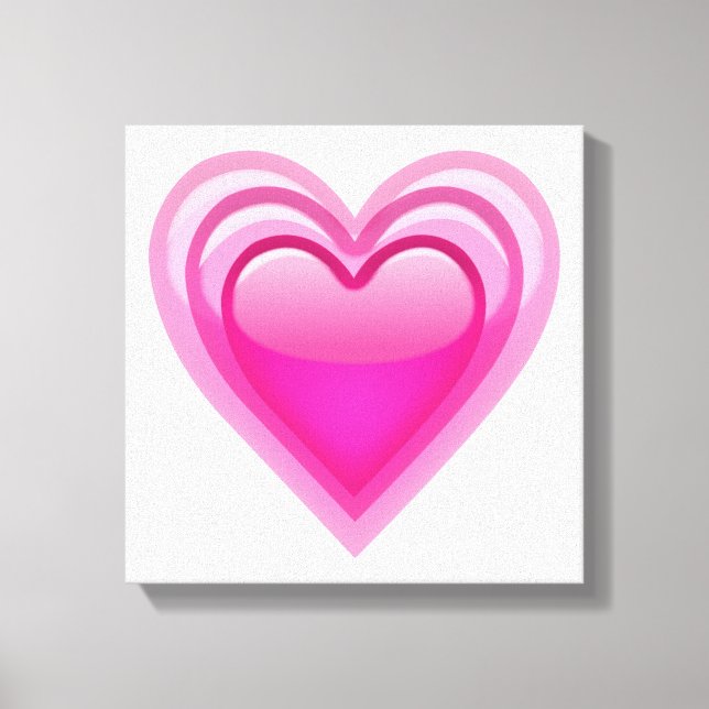 Growing Pink Heart - Emoji Canvas Print (Front)