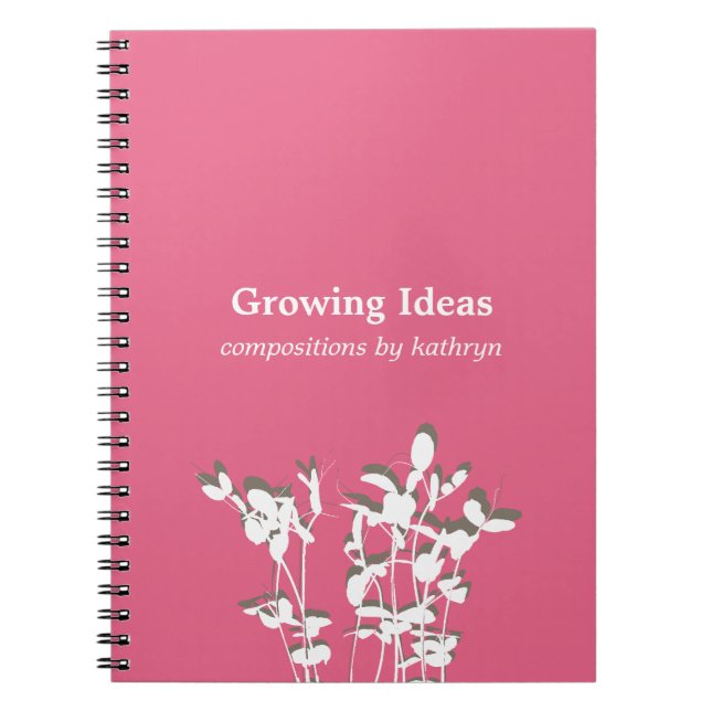 Growing plant modern pink idea notes journal (Front)