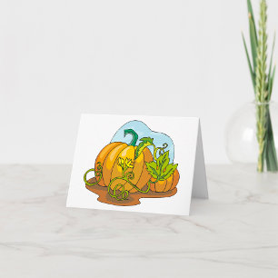 Growing Pumpkins Orange Vegetable Note Cards