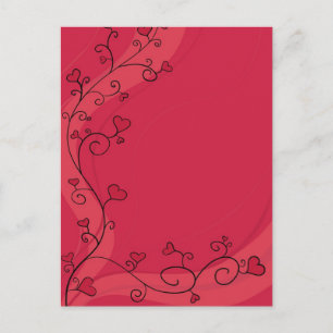 Growing red hearts postcard