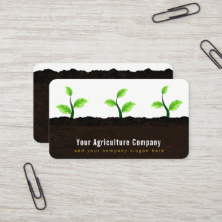Growing Seedlings in Soil Agriculture Horticulture Business Card