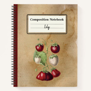 Growing Strawberries Personalised Composition Notebook