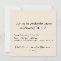 Growing Tall Birthday