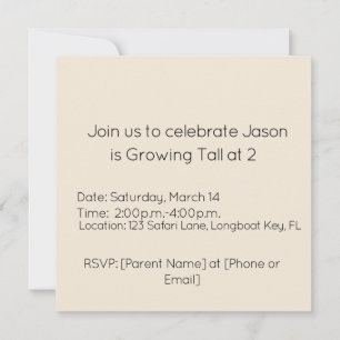 Growing Tall Birthday Invitation