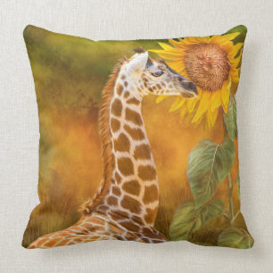Growing Tall - Giraffe Art Decorator Pillow
