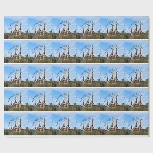 Growing Tall Safari Wrap Wrapping Paper (Flat)
