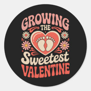 Growing The Sweetest Valentine By Feet Heart Classic Round Sticker