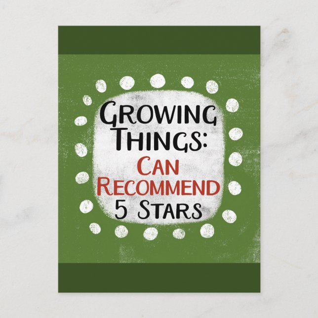 Growing Things Gardening Review Postcard (Front)