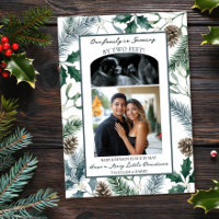 Growing Two Feet Watercolor Christmas Baby Reveal