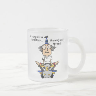 Growing Up is Optional Humour Frosted Glass Coffee Mug