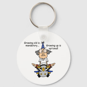Growing Up is Optional Humour Key Ring