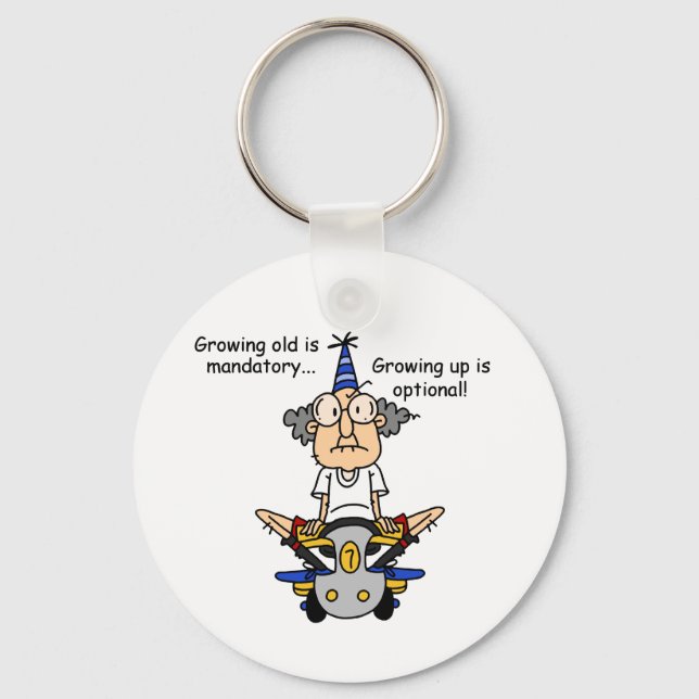 Growing Up is Optional Humour Key Ring (Front)