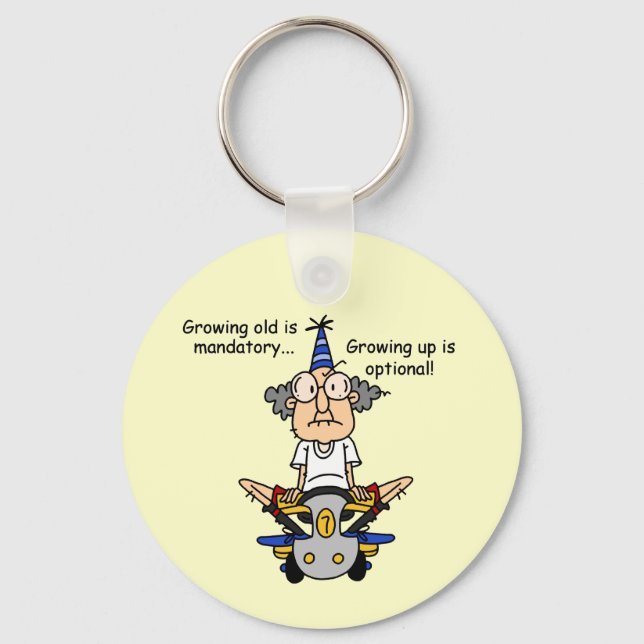 Growing Up is Optional Humour Key Ring (Front)