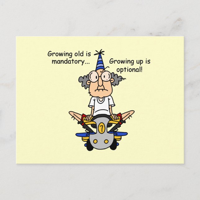Growing Up is Optional Humour Postcard (Front)