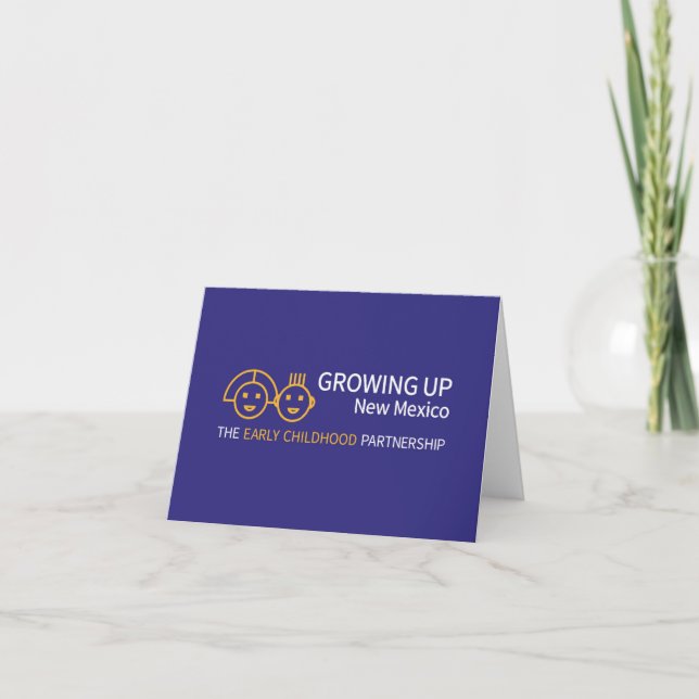Growing Up NM Blue Thank You Card (Front)