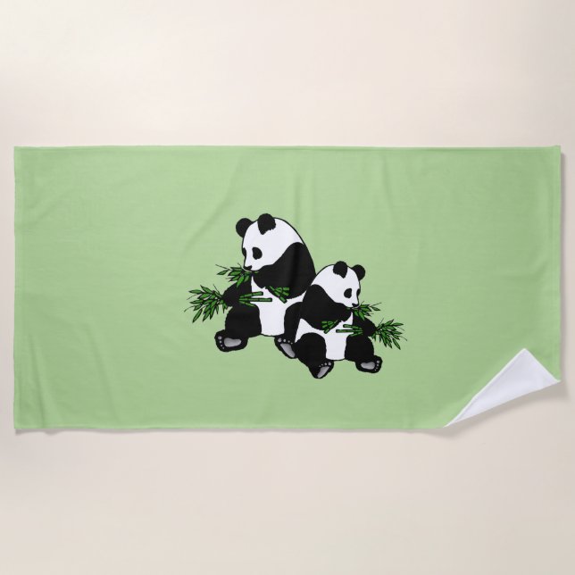 Growing Up Panda Beach Towel (Front)