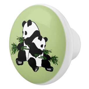 Growing Up Panda Ceramic Knob