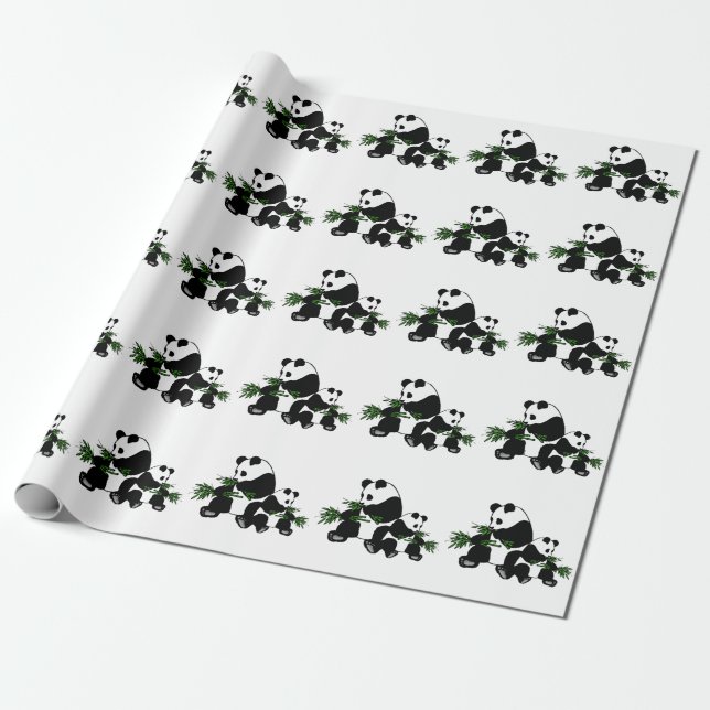 Growing Up Panda Wrapping Paper (Unrolled)