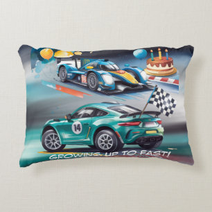 Growing Up To Fast Boy Birthday Party Decorative Cushion