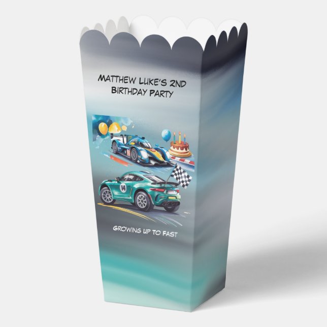 Growing Up To Fast Boy Birthday Party  Favour Box (Back)