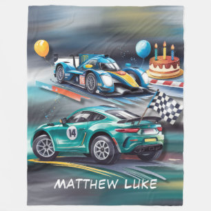 Growing Up To Fast Boy Birthday Party Fleece Blanket