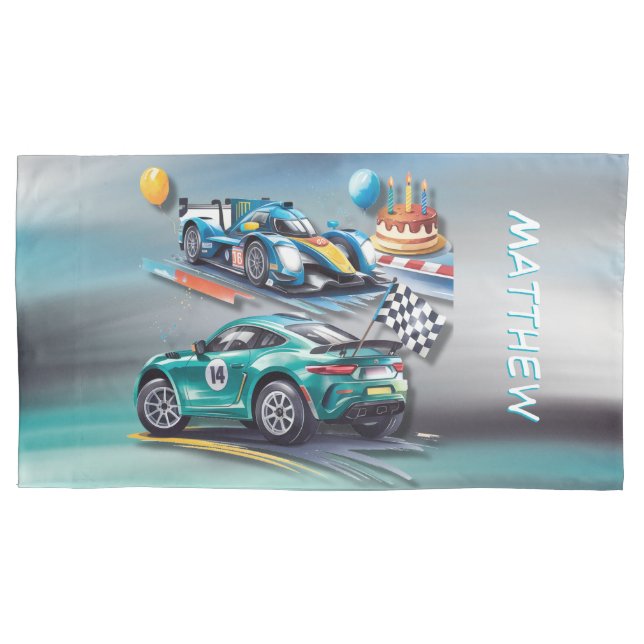 Growing Up To Fast Boy Birthday Party  Pillowcase (Front-Left)