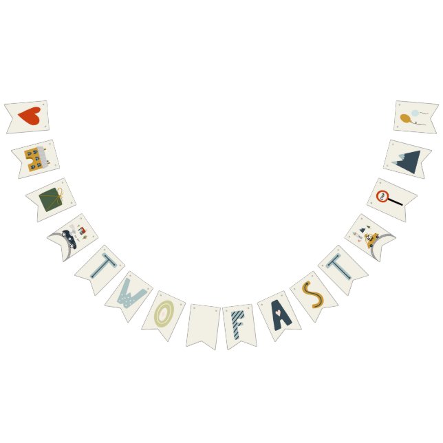 Growing Up Two Fast Cars Birthday Bunting Flags  (All)