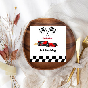 Growing UP TWO Fast  Race Car Boy 2nd Birthday Napkin