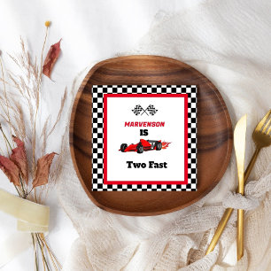 Growing UP TWO Fast Race Car Boy 2nd Birthday Pap Napkin